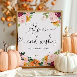 ワインレッドの秋　新婚夫婦へのアドバイスと願い ポスター