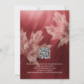 ワインレッドの紅葉がアクセントのオールインワン 招待状 (裏面)