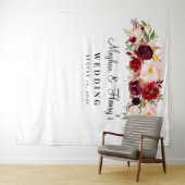 ワインレッドの結婚式バックドロップ、写真撮影小道具 タペストリー (インサイチュ(横))