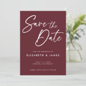 ワインレッドの結婚式 Save The Date 招待状 (スタンド正面)