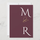 ワインレッドの至福：洗練された花の蔦模様 招待状 (裏面)