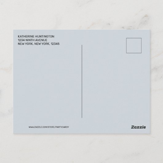 ワインレッドの花々が咲き誇るウェディングシャワーの招待状 ポストカード (裏面)