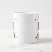 ワインレッドの花と"お母さん大好き" ジャンボコーヒーマグカップ (正面)