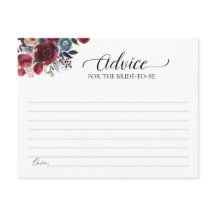 ワインレッドの花のアドバイスカード（花嫁になる人向け）