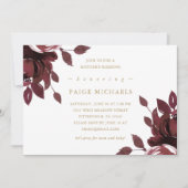 ワインレッドの花のキリスト教的母親の祝福 招待状 (正面)