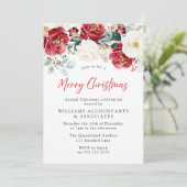 ワインレッドの花の会社 クリスマスパーティー 招待状 (スタンド正面)