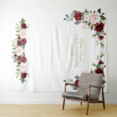 ワインレッドの花の卒業写真小道具 タペストリー (インサイチュ(横))