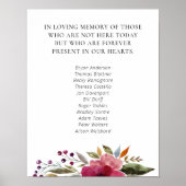 ワインレッドの花の学校クラス会追悼 ポスター (正面)