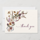 ワインレッドの花の感謝カード サンキューカード (正面)