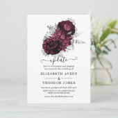 ワインレッドの花の結婚式の最新お知らせ 招待状 (スタンド正面)