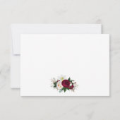 ワインレッドの花の結婚式 計画変更のお知らせカード (裏面)