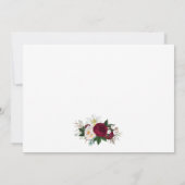 ワインレッドの花の結婚式 計画変更カード (裏面)