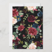 ワインレッドの花をあしらったエレガントでラスティックな結婚式の仲人になって 招待状 (裏面)