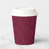 ワインレッドの花柄ヴィンテージ 紙コップ (左)