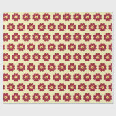 ワインレッドの花柄 ラッピングペーパー (フラット)