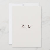 ワインレッドの花輪 | ベージュのトラディショナルウェディング 招待状 (裏面)