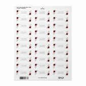 ワインレッドの花、ピンクの花、結婚前のお祝いパーティー ラベル (フルシート)