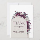 ワインレッドの花　愛が咲く　ありがとう サンキューカード (正面)