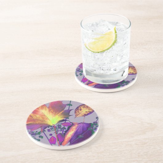 ワインレッドの落ち葉 コースター (側面)