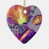 ワインレッドの落ち葉 セラミックオーナメント (右)