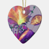 ワインレッドの落ち葉 セラミックオーナメント (左)