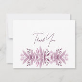 ワインレッドの葉のブライダルシャワーの感謝カード サンキューカード (正面)