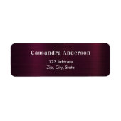 ワインレッドの豪華な差出人住所 ラベル (正面)