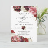 ワインレッドの頬染めのような淡い紫がかったピンクの芍薬が輝き満ち溢れる 招待状 (スタンド正面)