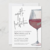 ワインレッドの６０歳の誕生日パーティー 招待状 (正面)