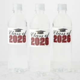 ワインレッドの2026年卒業パーティー ペットボトルラベル