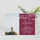 ワインレッドの40周年記念写真ウェディング 招待状 (スタンド正面)