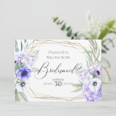 ワインレッドの アネモネの花 あなたは私のウェディングパーティーに？ 招待状 (スタンド正面)