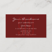 ワインレッドエレガントシックグリッタースターズウィズイニシャル 名刺 (裏面)