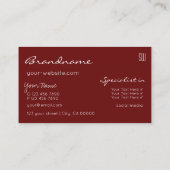 ワインレッドエレガントシックグリッタースターズウィズモノグラム 名刺 (裏面)