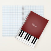 ワインレッドエレガントピアノキーボパーソナライズされたード ノートブック (内側)