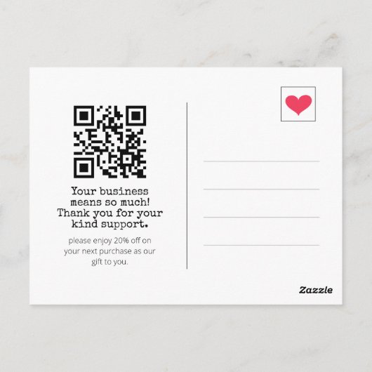 ワインレッドカラーのシンプルな脚本 ビジネス用お礼 ポストカード (裏面)