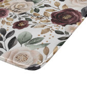 ワインレッドクリームブラックフラワル カッティングボード (角)