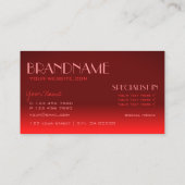 ワインレッドグラディエントシック鏡フォントクラシックモダン 名刺 (裏面)