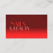 ワインレッドグラディエントシック鏡フォントクラシックモダン 名刺 (正面)