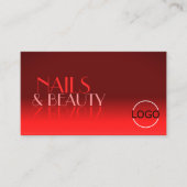 ワインレッドグラディエント鏡フォントクラシックロゴエレガント 名刺 (正面)