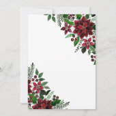 ワインレッドゴールドポインセチアフラワークリスマスパーティ 招待状 (裏面)