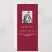 ワインレッドゴールド写真誕生日メニューカード 招待状 (裏面)