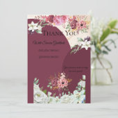 ワインレッドゴールド感謝カード サンキューカード (スタンド正面)