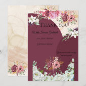 ワインレッドゴールド感謝カード サンキューカード (正面/裏面)