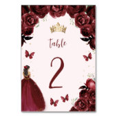 ワインレッドゴールド花柄プリンセスのキンセアニエラ テーブルナンバー (裏面)