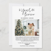 ワインレッドゴールド メリークリスマス 1年を振り返る フォト シーズンカード (裏面)