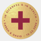 ワインレッドゴールド　病気の時も健康の時も　ハングオーバーキット ラウンドシール (正面)