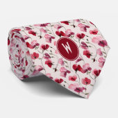 ワインレッドスイートピースフローラ ネクタイ (ロール)