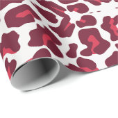 ワインレッドヒョウ柄 ラッピングペーパー (ロールコーナー)