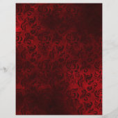 ワインレッドフローラパターン（の模様が）あるスクラップブック紙 (裏面)